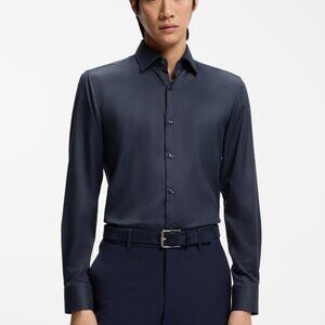 Hugo Boss Slim-fit shirt in performance-stretch twill Hugo